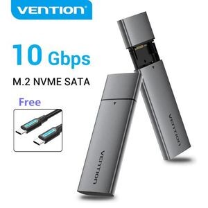 Vention M.2 NVMe SSD Enclosure USB-C 3.1 Gen 2 (KPGHO) – 10Gbps Aluminum External NVMe Case