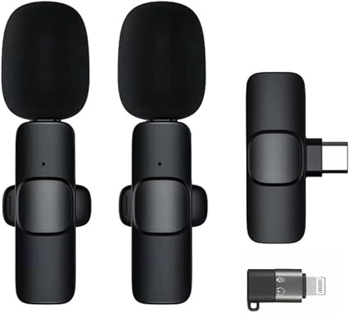 Vention Wireless Microphone Set (2 Mics) NCBB0 | Dual Lavalier Wireless System for Streaming, Vlogging &amp; Recording