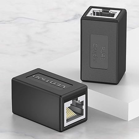 Vention Cat.6 UTP Keystone Jack Coupler 10-Pack – Black IPGBO-10 | Ethernet Network RJ45 Extender
