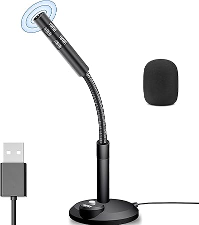 Vention USB Desktop Microphone with Mute Button – Black (NCCB0) | Plug &amp; Play Condenser Mic for PC &amp; Streaming