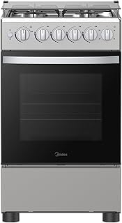 Midea 50E3G1H-SL Cooker 50x60 – 3 Gas + 1 Electric Hob with Oven, Stainless Steel