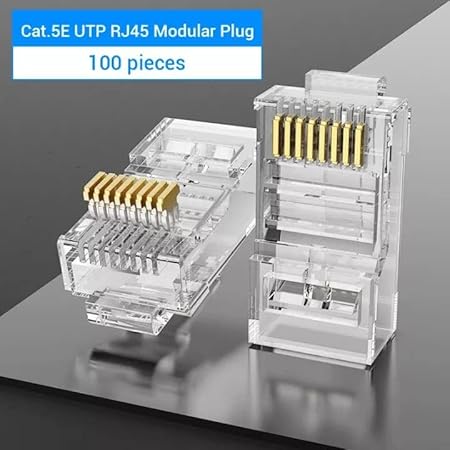 Vention Cat.5e UTP RJ45 Modular Plug 100-Pack Transparent IDBRO-100 | Ethernet Crimp Connectors