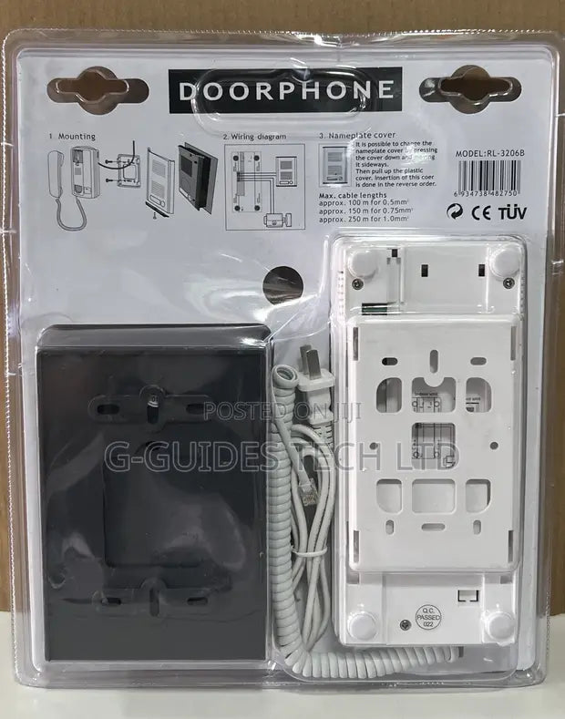 RL-3206B Apartment Home Security Door Phone – 2-Wire Audio Intercom System with Doorbell for Secure Communication