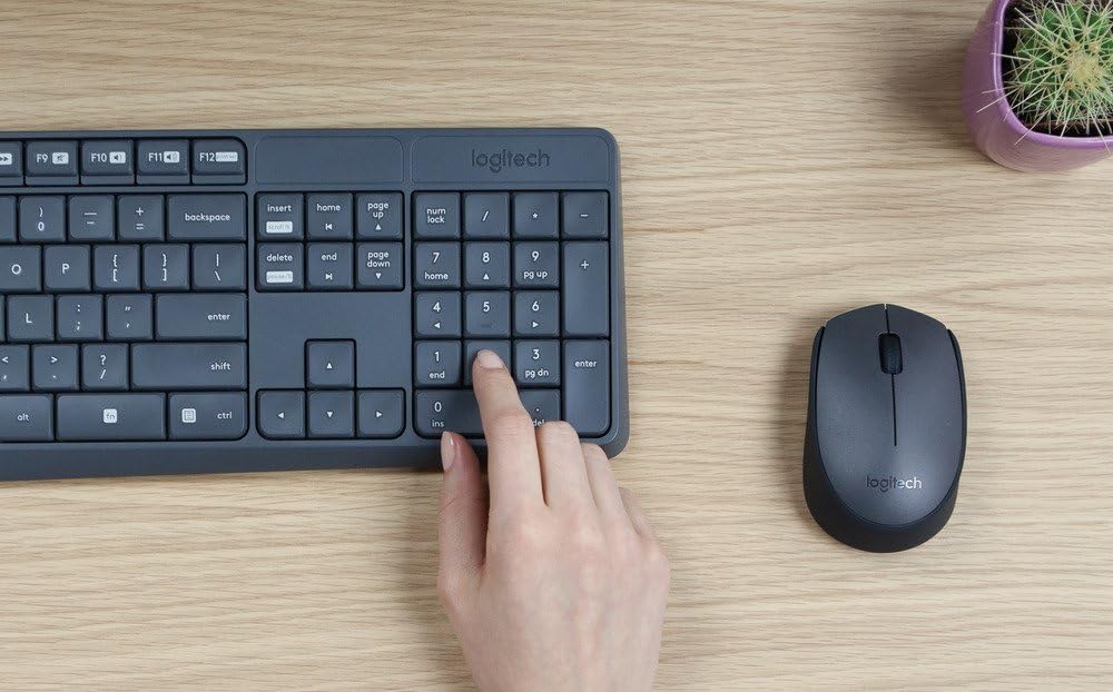 Logitech MK235 Wireless Keyboard and Mouse Combo – Compact USB Keyboard &amp; Mouse Set for PC &amp; Laptop