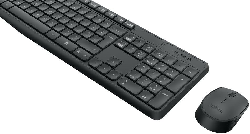 Logitech MK235 Wireless Keyboard and Mouse Combo – Compact USB Keyboard &amp; Mouse Set for PC &amp; Laptop