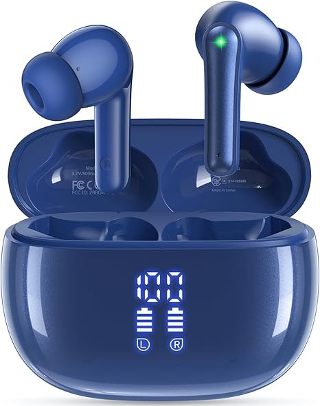Vention True Wireless Bluetooth Earbuds ELF E06 – Blue NBKSO | TWS In-Ear Earphones with Deep Bass, Mic &amp; Charging Case
