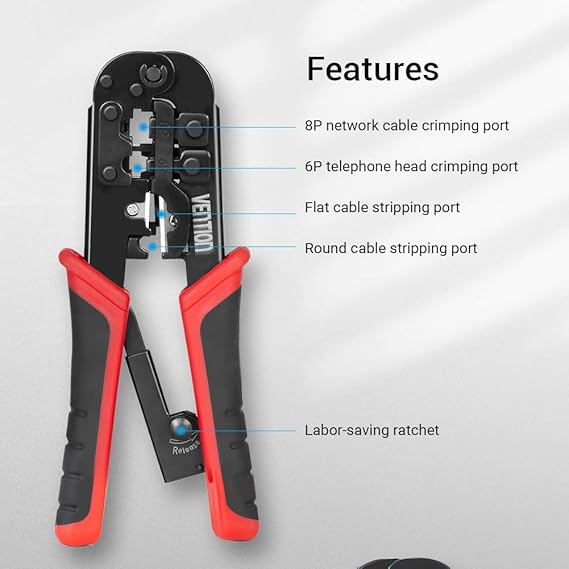 Vention KEDBO Multi-Function Crimping Tool – Network &amp; Cable Crimper