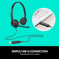 Logitech H340 USB Headset – Comfortable Wired Headset with Noise-Canceling Microphone for PC &amp; Laptop