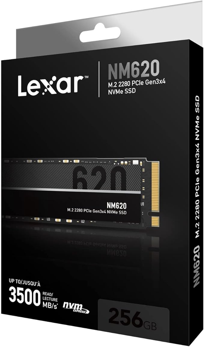 Lexar LNM620 NVMe SSD M.2 2280 PCIe Gen3x4 – High-Speed Internal Solid State Drive (Up to 3300MB/s)