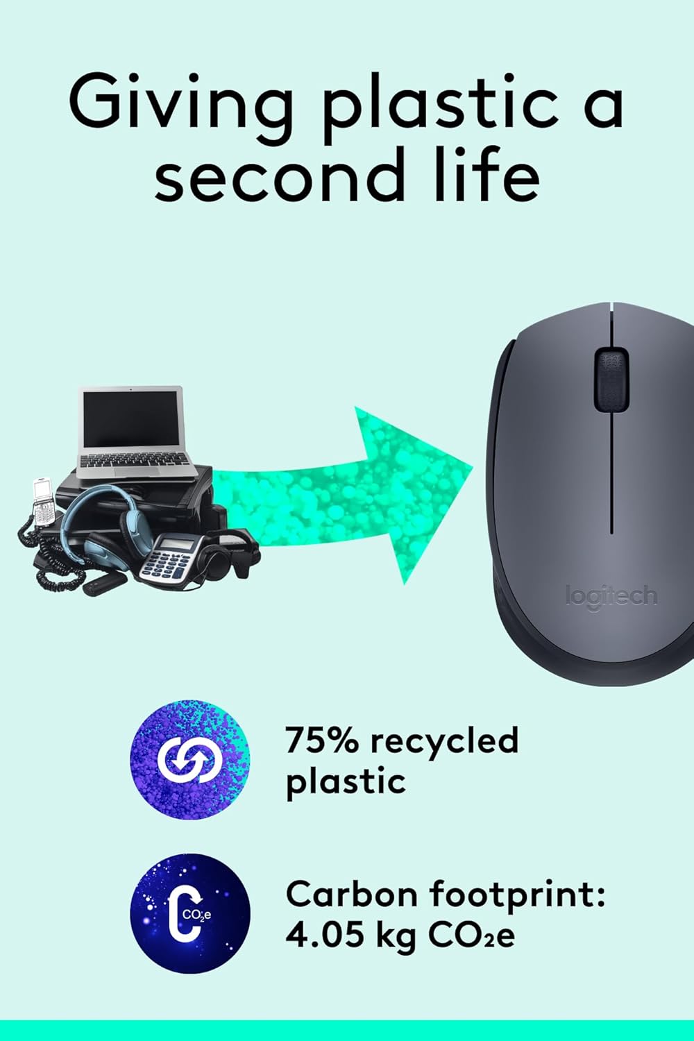 Logitech M170 Wireless Mouse – 2.4GHz Optical Computer Mouse for Office &amp; Gaming