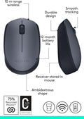 Logitech M170 Wireless Mouse – 2.4GHz Optical Computer Mouse for Office &amp; Gaming