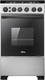 Midea 50E3G1H-SL Cooker 50x60 – 3 Gas + 1 Electric Hob with Oven, Stainless Steel