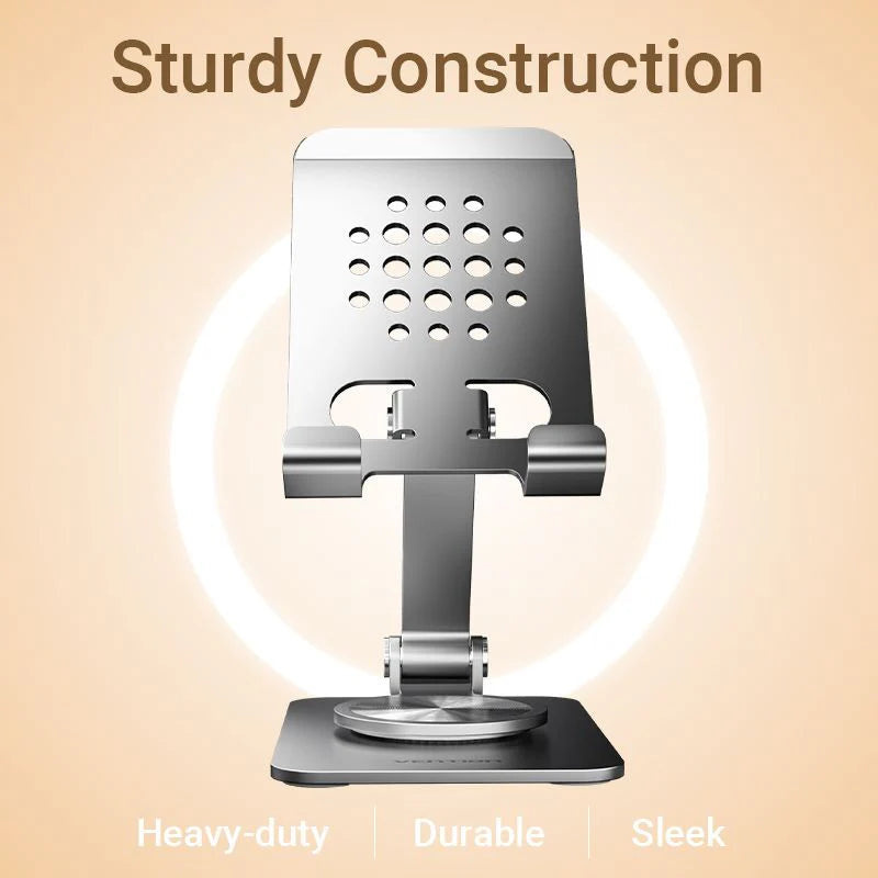 Vention Articulating Desk Phone Stand with 360° Rotating Base – Adjustable Mobile Holder (KSDH0)