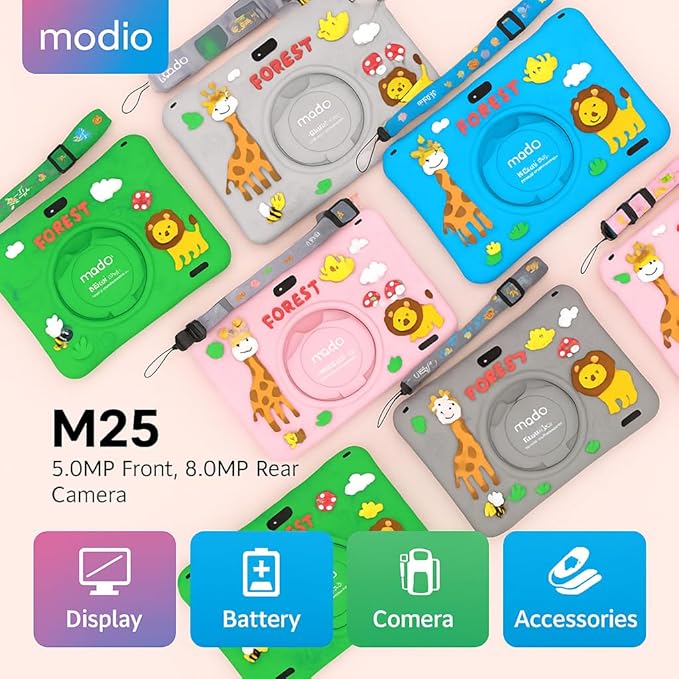 Modio M25 Kids Tablet 10.1-Inch HD Display – 8GB RAM Educational Android Tablet