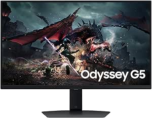 Samsung Odyssey G50D 27” QHD Gaming Monitor LS27DG502EMXUE – 180Hz, 1ms, HDR400, FreeSync, Ergonomic Stand