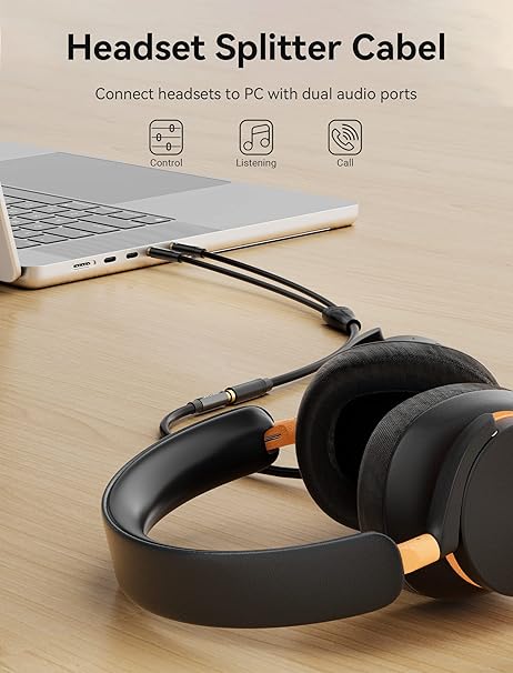 Vention 3.5mm Male to Dual 3.5mm Female Stereo Splitter (BBSBY) – Headphone &amp; Mic Audio Adapter