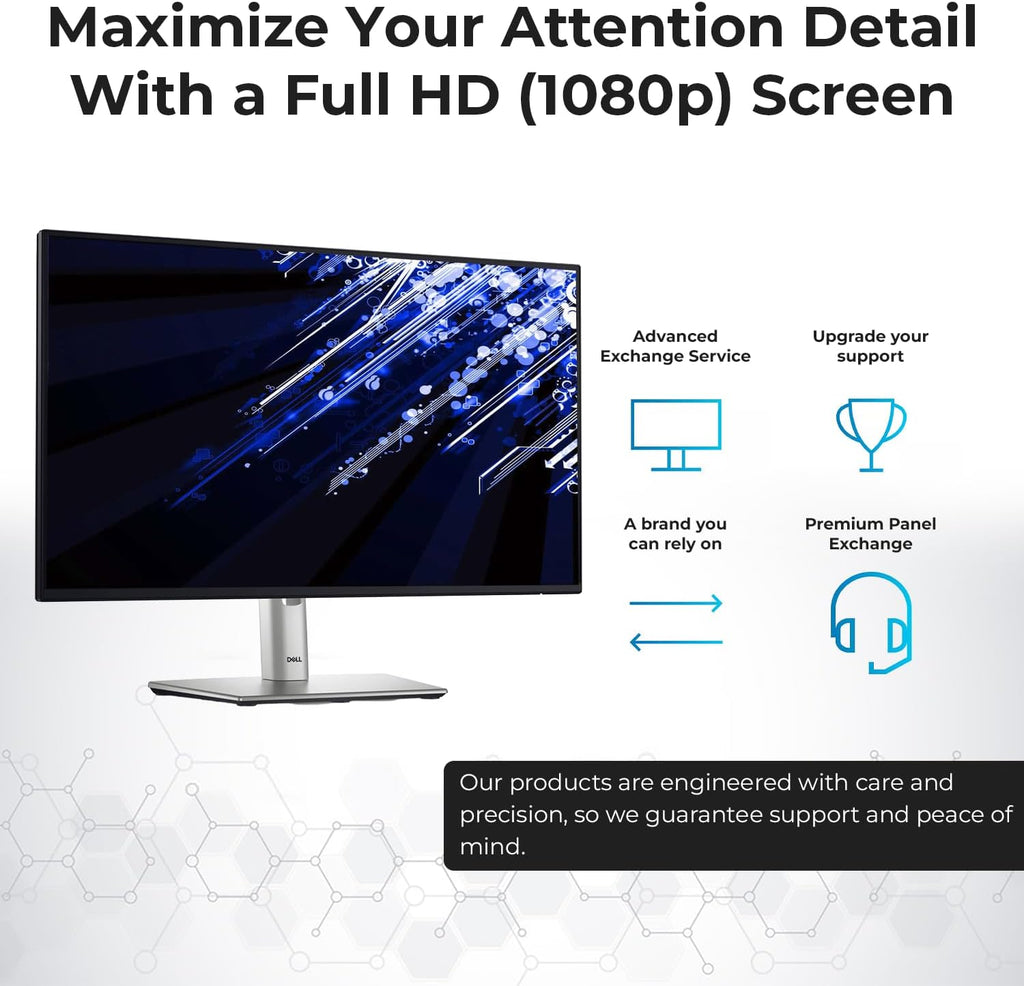 Dell P2425H 24” FHD IPS Monitor – 1080p Full HD Display 100Hz with HDMI, DisplayPort, USB 3.0