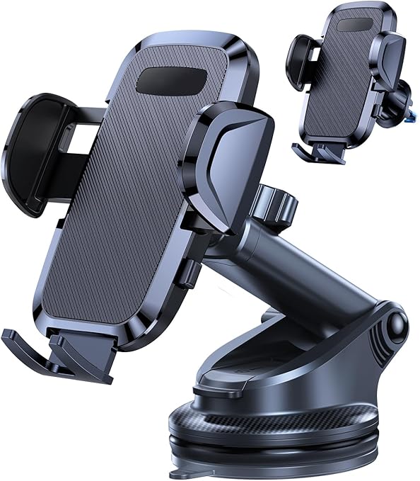 Vention Auto-Clamping Car Phone Mount with Suction Cup (KCOB0) – 360° Dashboard &amp; Windshield Holder for Smartphones