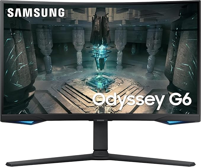 Samsung Odyssey G6 32" Curved QHD Gaming Monitor – 240Hz, 1ms, Smart Display with Speakers, HDMI 2.1 &amp; DisplayPort (LS32BG650EMXUE)
