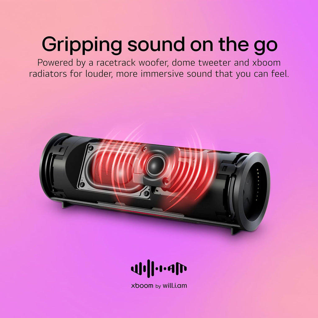 LG XBOOM Grab BK Portable Bluetooth Speaker – Wireless Sound, Deep Bass &amp; Long Battery Life