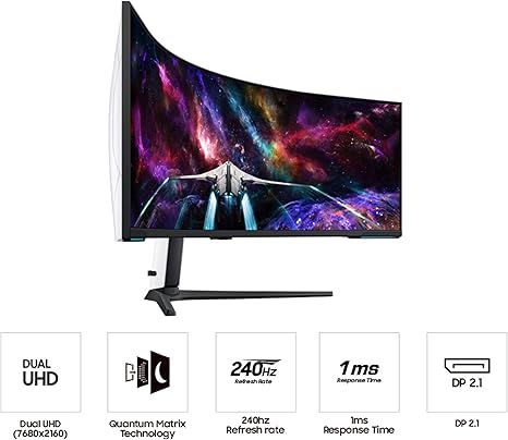 Samsung Odyssey Neo G7 32" 4K UHD Mini LED Curved Gaming Monitor – 165Hz, 1ms, Quantum HDR2000 (LS32BG750NPXEN / G75NP)