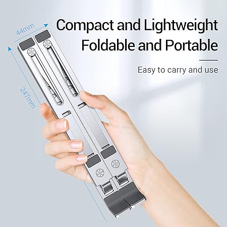 Vention Adjustable Laptop Stand – Aluminum Silver Cooling Holder for Desk (KDLIO)