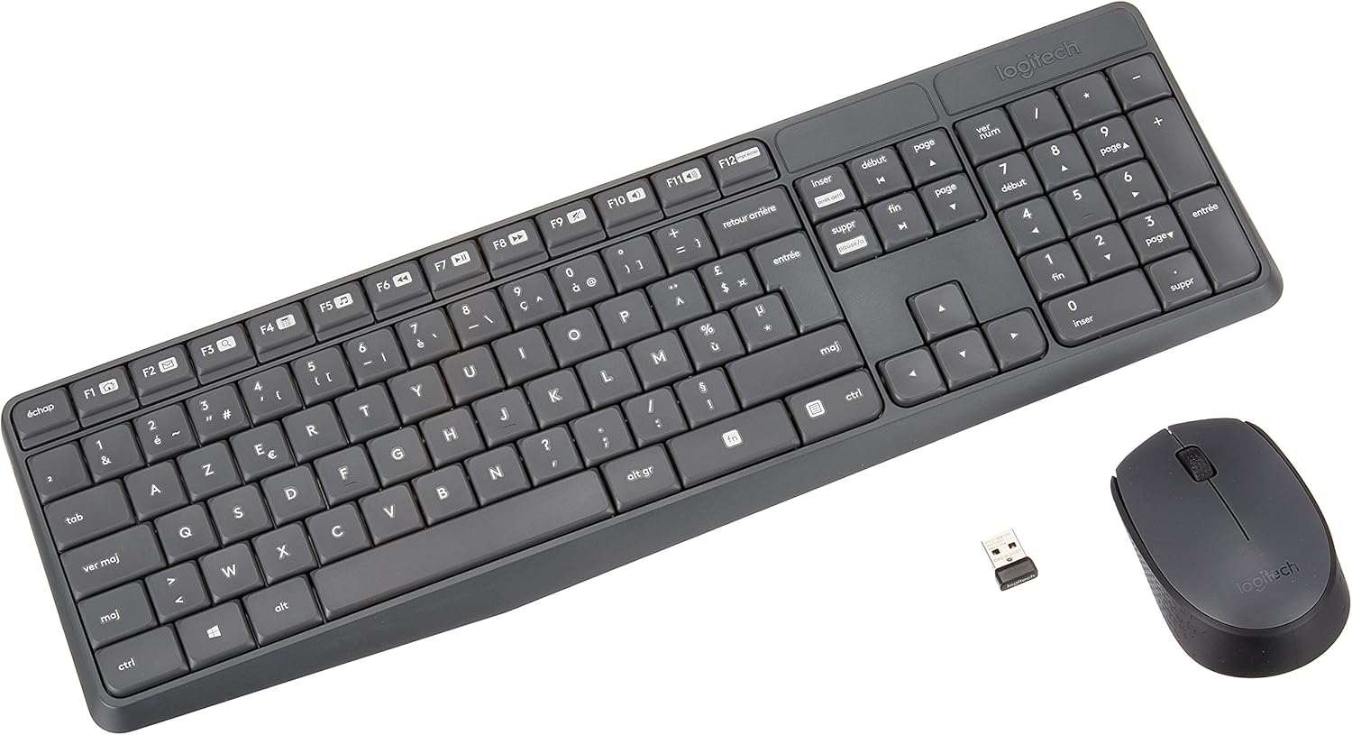 Logitech MK235 Wireless Keyboard and Mouse Combo – Compact USB Keyboard &amp; Mouse Set for PC &amp; Laptop