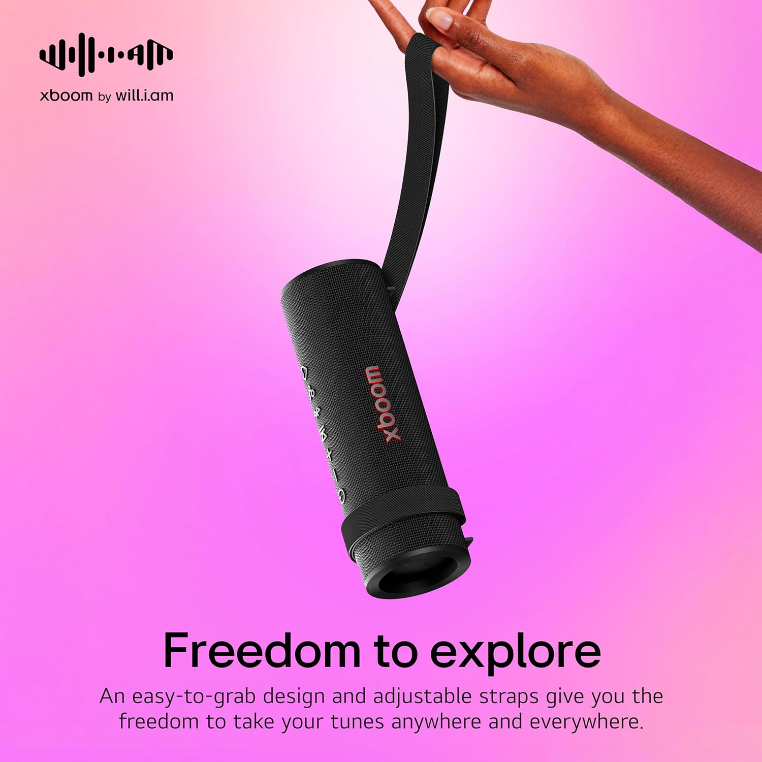 LG XBOOM Grab BK Portable Bluetooth Speaker – Wireless Sound, Deep Bass &amp; Long Battery Life