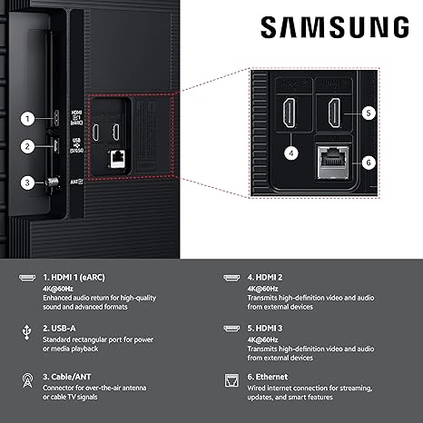 Samsung 55″ U8000FU 4K Crystal UHD Smart TV – 2025 Model with Built-In Streaming Apps