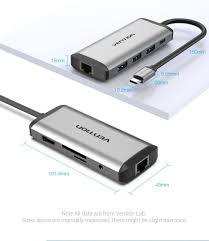 Vention 9-in-1 USB-C Docking Station (THAHB) – Multiport Hub with HDMI, USB 3.0, SD/TF Reader & PD Charging