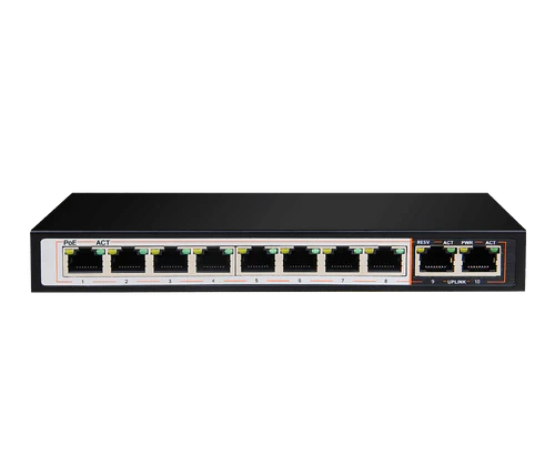 D-Link DGS-F1010P-E 120W 8+2-Port Gigabit POE Switch - 10/100/1000Mbps with High Power Support
