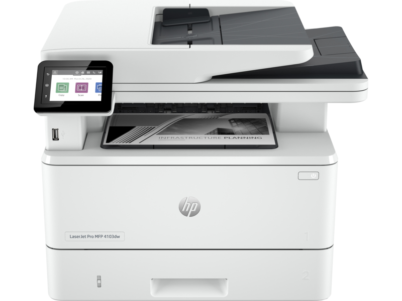 HP LaserJet Pro 4103dw Wireless Monochrome Printer – Fast Printing, Duplex, 2Z627A