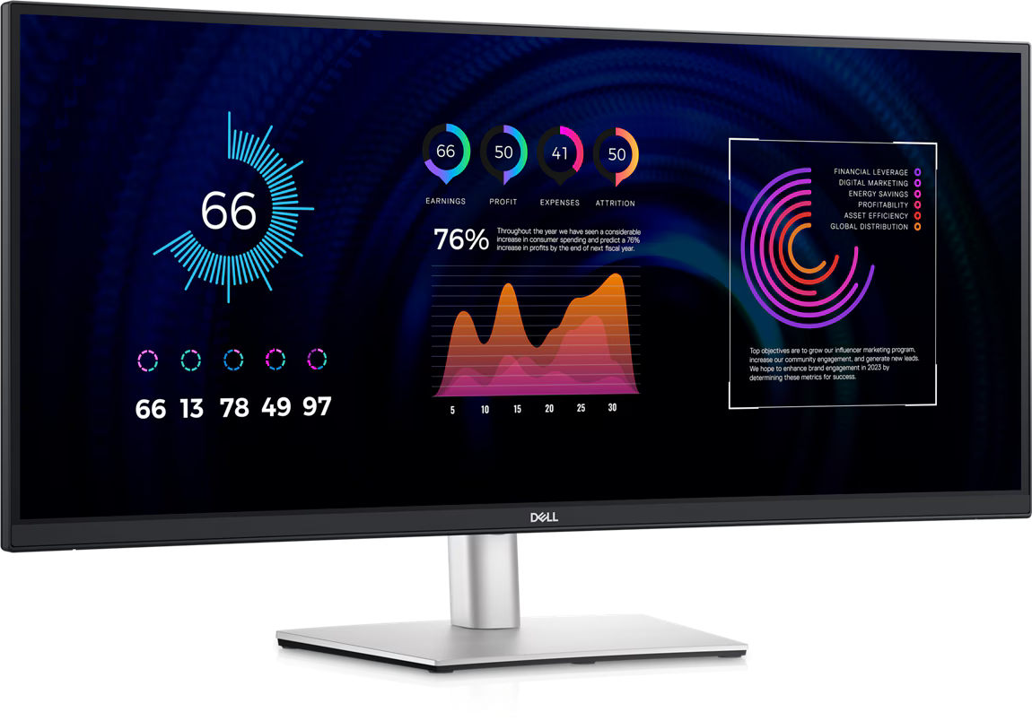 Dell 34" Curved USB-C Hub Monitor P3424WE 86.5cm, WQHD, USB-C, HDMI, DisplayPort