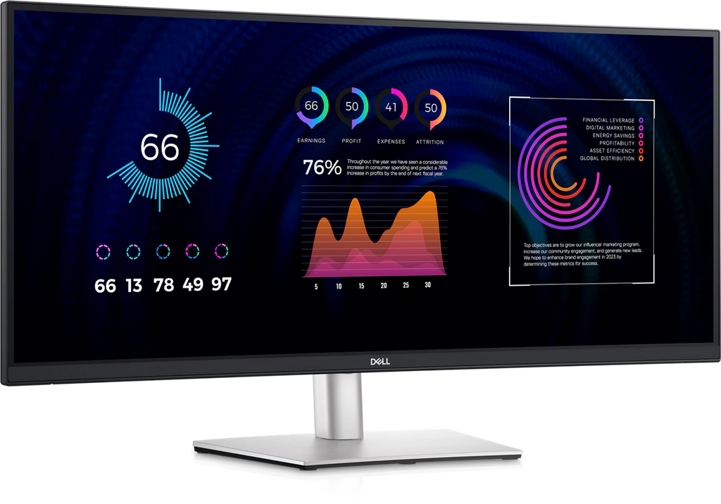 Dell 34" Curved USB-C Hub Monitor P3424WE WQHD, 86.5cm, IPS, HDMI, DisplayPort, Ergonomic Design
