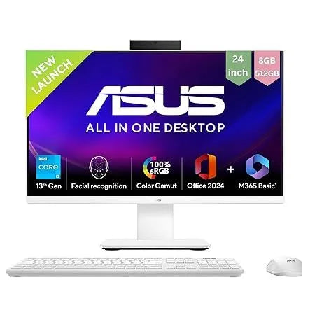Asus AIO V440 All-in-One PC – Intel Core i7 13320H, 8GB DDR5 RAM, 512GB PCIe SSD, 23.8” FHD Display, DOS – 90PT03X1-M01NS0