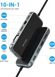 Vention 10-in-1 USB-C Docking Station (VEN-TFGHB) – Multiport Hub with HDMI, USB 3.0, SD/TF Reader & PD Charging
