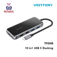 Vention 10-in-1 USB-C Docking Station (VEN-TFGHB) – Multiport Hub with HDMI, USB 3.0, SD/TF Reader & PD Charging