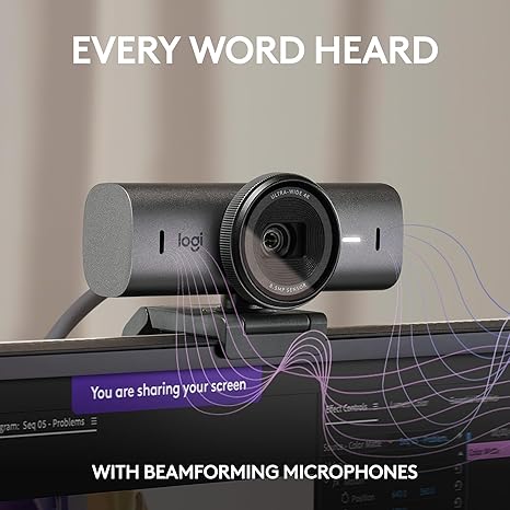 Logitech Brio Ultra HD 4K Webcam – 4K Streaming, HDR Video, and Built-In Microphone for PC &amp; Laptop