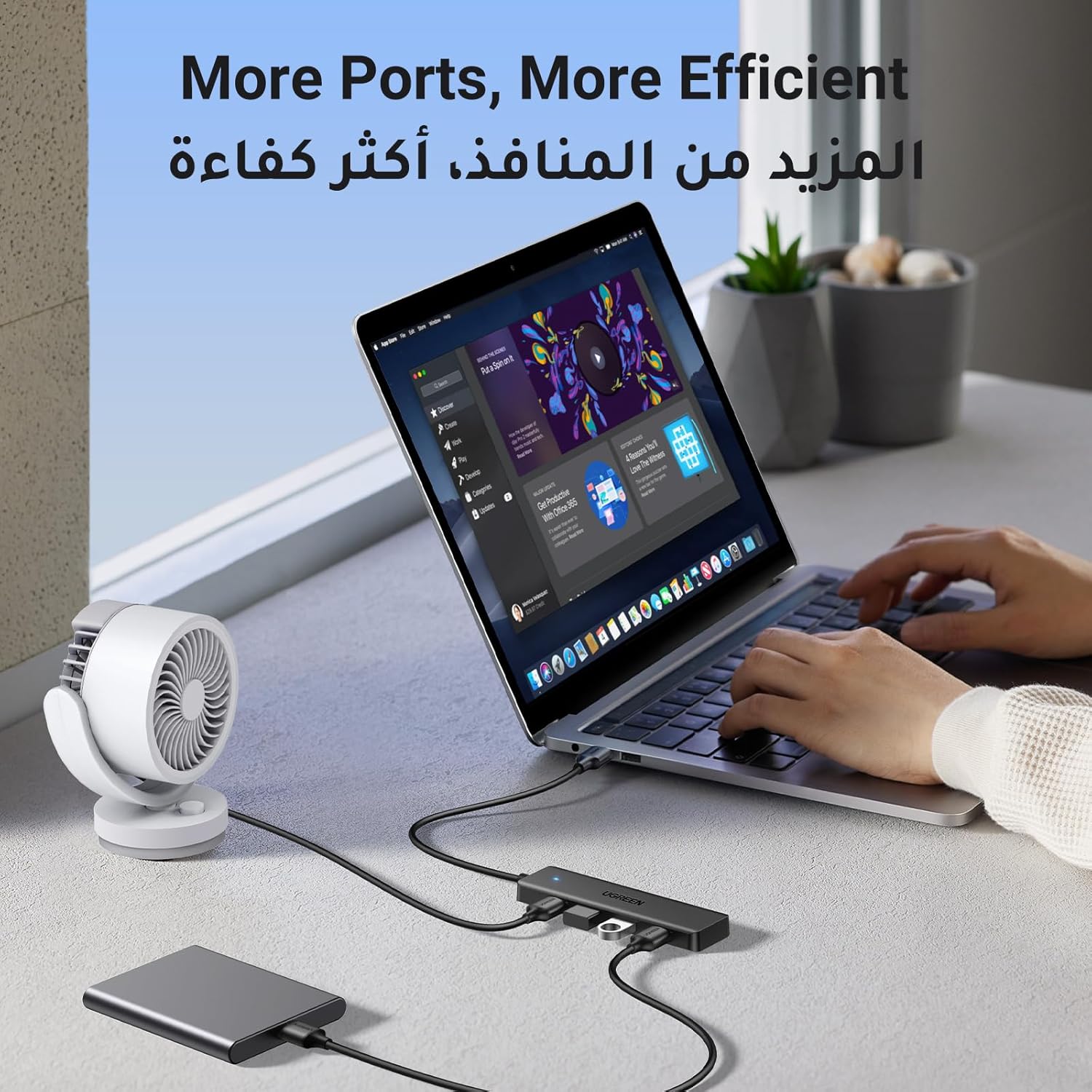 UGREEN CM417 USB-C Hub – 4-Port USB 3.0 + HDMI Multiport Adapter (UG-20197)