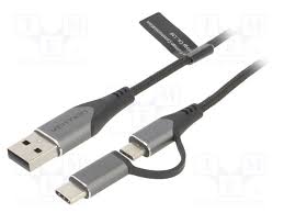  Vention CQEHD  2-in-1 USB 2.0 A to Micro-B & USB-C Cable