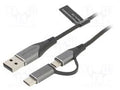  Vention CQEHD  2-in-1 USB 2.0 A to Micro-B & USB-C Cable