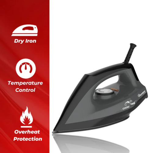 Ramtons RM/692 1200W Dry Iron- Non-Stick Soleplate Electric Iron for Fast &amp; Efficient Clothes Ironing