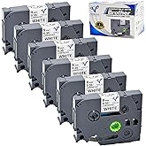 Brother TZ2-121 12mm x 8m Black on Clear White Label Tape