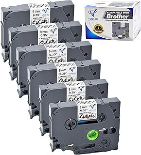 Brother TZ2-121 12mm x 8m Black on Clear White Label Tape