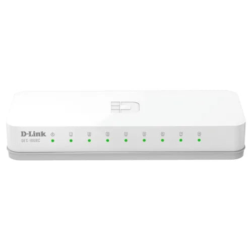 D-Link DES-1008C/B 8-Port Unmanaged Switch – 10/100Base-T Ethernet, Reliable Network Performance
