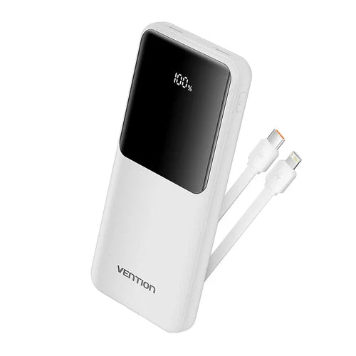 Vention FHOB0 10000mAh Power Bank 22.5W – USB-C, Lightning Cables, Multi-Port Fast Charging Portable Charger