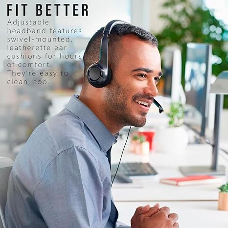 Logitech H390 USB Headset – Noise-Cancelling Microphone, Comfortable Over-Ear Headphones for PC &amp; Mac