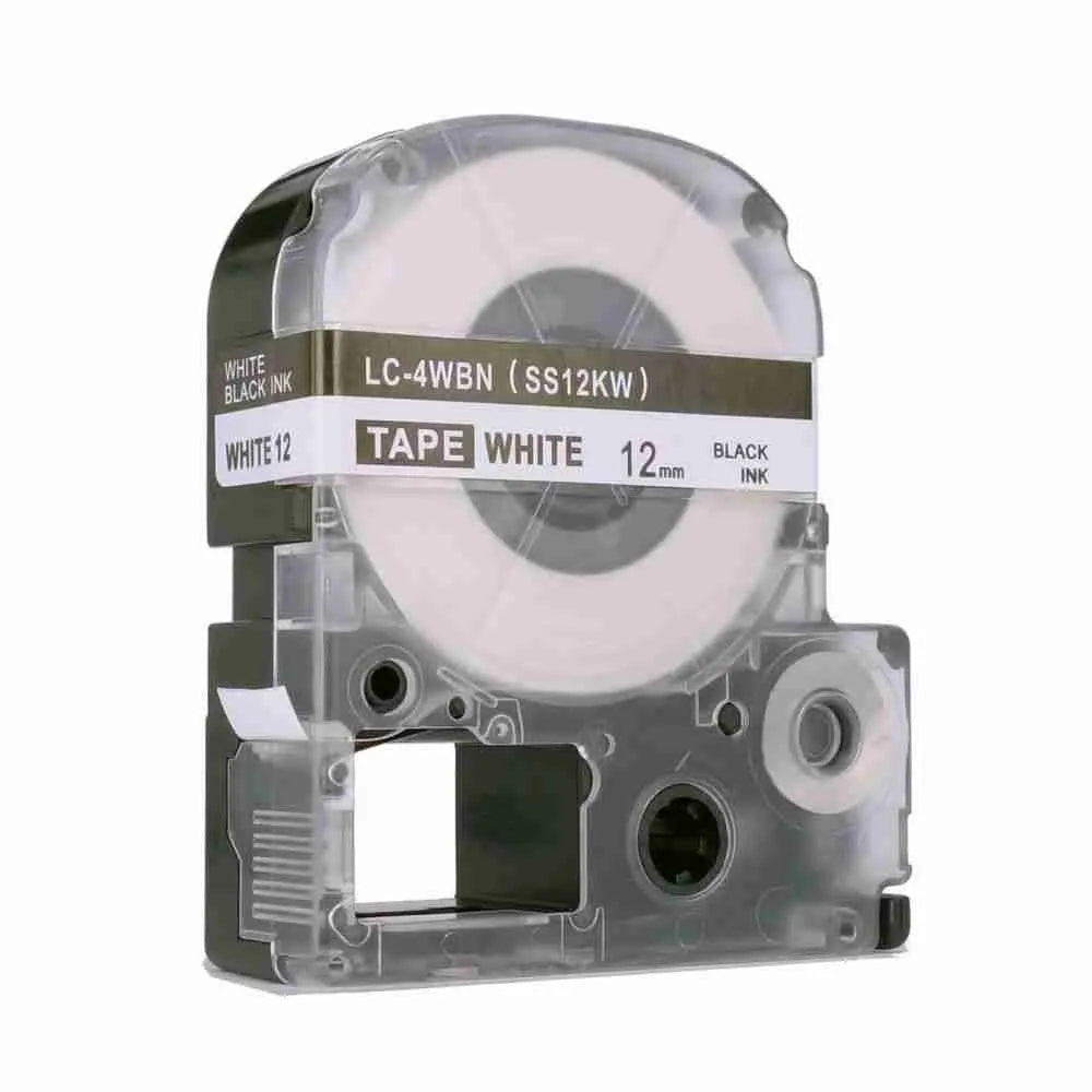 Epson SS12KW 12mm Black on White Label Tape