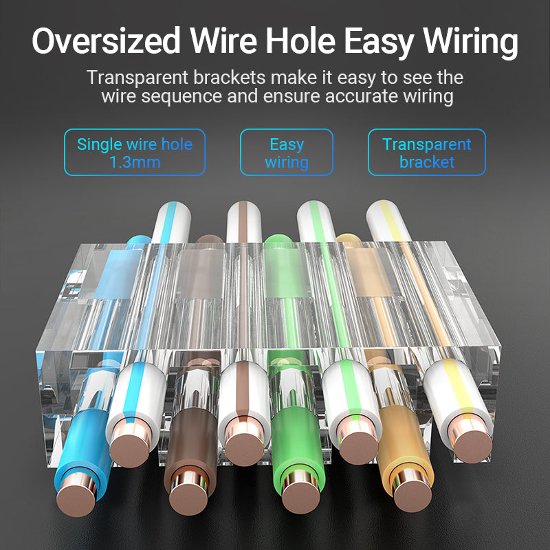 Vention Cat.6A UTP RJ45 Modular Plug 100-Pack Transparent IDGR0-100 | Ethernet Crimp Connectors