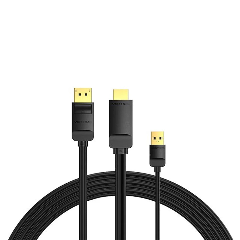 Vention HDMI-A Male to DisplayPort (DP) Male Cable – ABJBG High-Speed 1080P HD Adapter for PC, Laptop &amp; Monitor